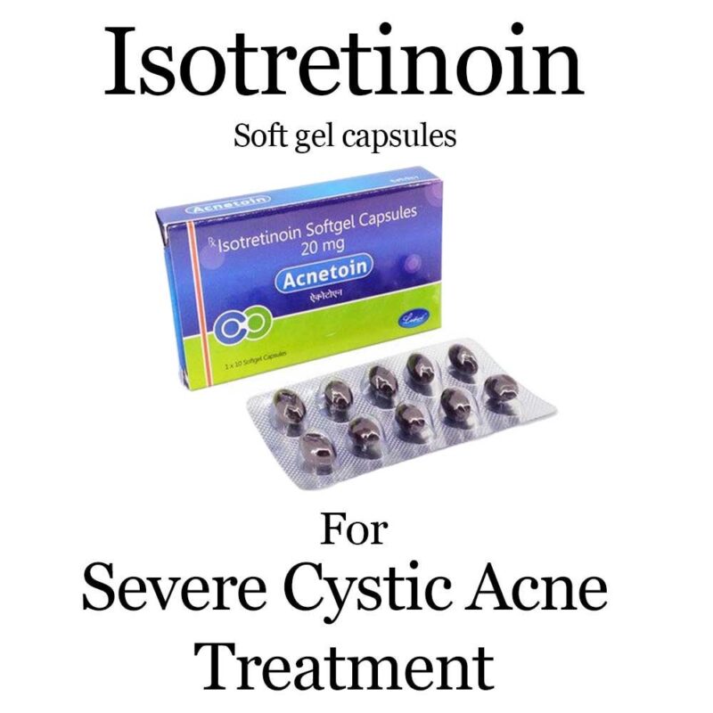 Acnetoin Isotretynoines 20mg for Acne pimple Soft Gelatin Caps